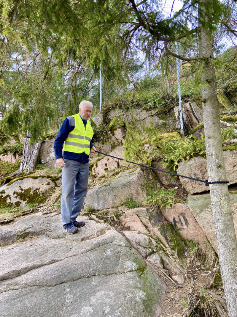 Tau til sikring på kyststien ved Hagasand