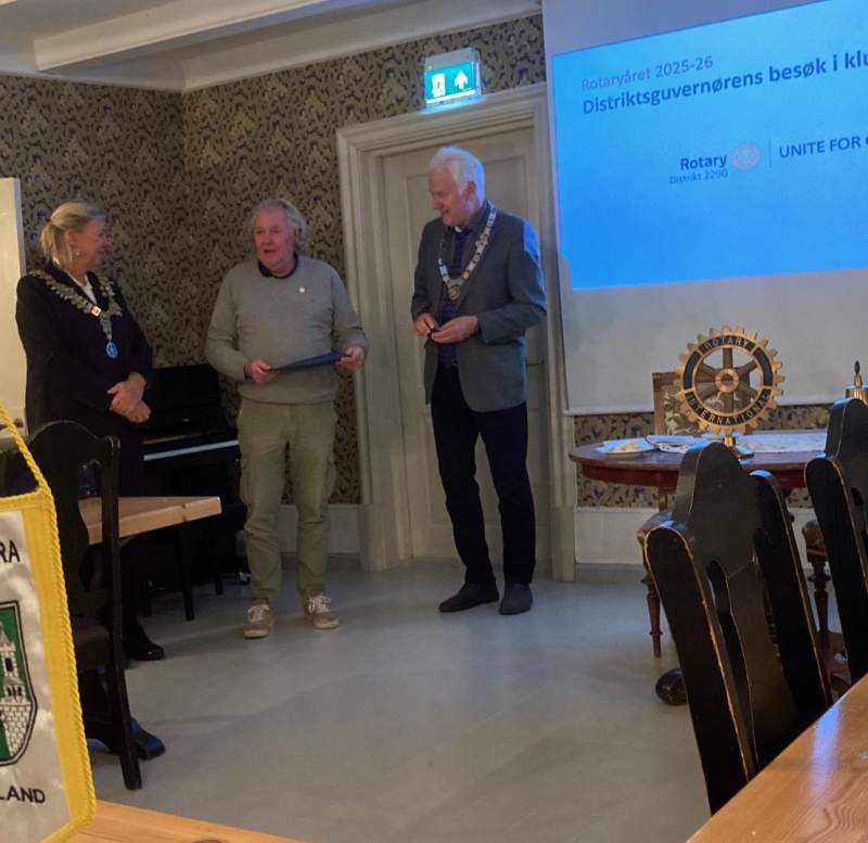 Arv Henning Tjore hedret, Paul Harris Fellow